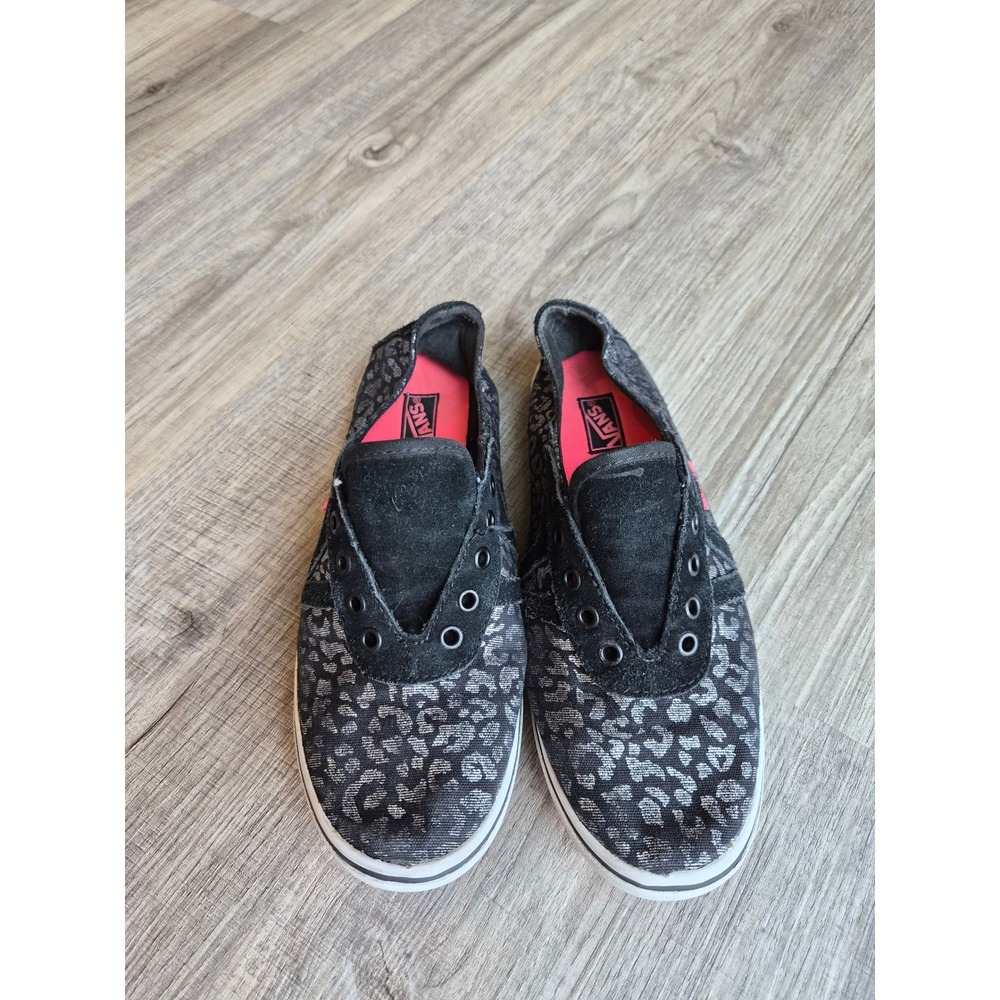 Vans Lo Pro Leopard Print Slip On Sneakers Black Silver Pink Women 7 VN-0UDR8JX